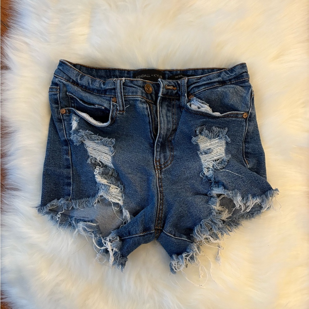 Kylie and Kendall Distressed Denim Shorts. Size 3.